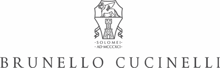 Brunello Cucinelli logo featuring a medieval-inspired crest above refined serif lettering, symbolizing artisanal Italian luxury maintained by Sudsies Dry Cleaners.