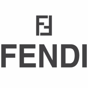 Fendi logo featuring iconic interlocking “FF” symbol above bold sans-serif type, representing Italian luxury fashion expertly serviced by Sudsies Dry Cleaners.