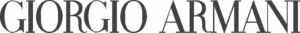 Giorgio Armani logo in tall, elegant serif font, representing refined Italian fashion serviced by Sudsies Dry Cleaners.