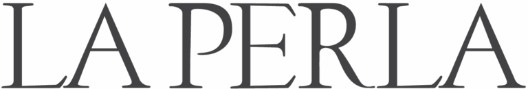 La Perla logo in refined serif font, representing Italian luxury lingerie and delicate garments serviced by Sudsies Dry Cleaners.