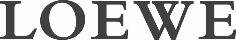 Loewe logo in bold serif font with elegant letter spacing, symbolizing Spanish luxury fashion professionally maintained by Sudsies Dry Cleaners.
