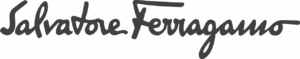 Salvatore Ferragamo logo in elegant cursive script, representing luxury Italian fashion serviced by Sudsies Dry Cleaners.