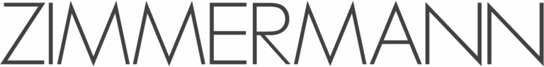 Zimmermann logo in modern sans-serif typeface with sharp, angular letter design in dark gray.
