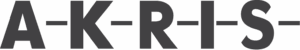 Akris logo with bold, geometric sans-serif lettering separated by hyphens, representing precision Swiss fashion cared for by Sudsies Dry Cleaners.