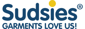 Sudsies Dry Cleaners logo featuring the Sudsies name in bold, modern lettering